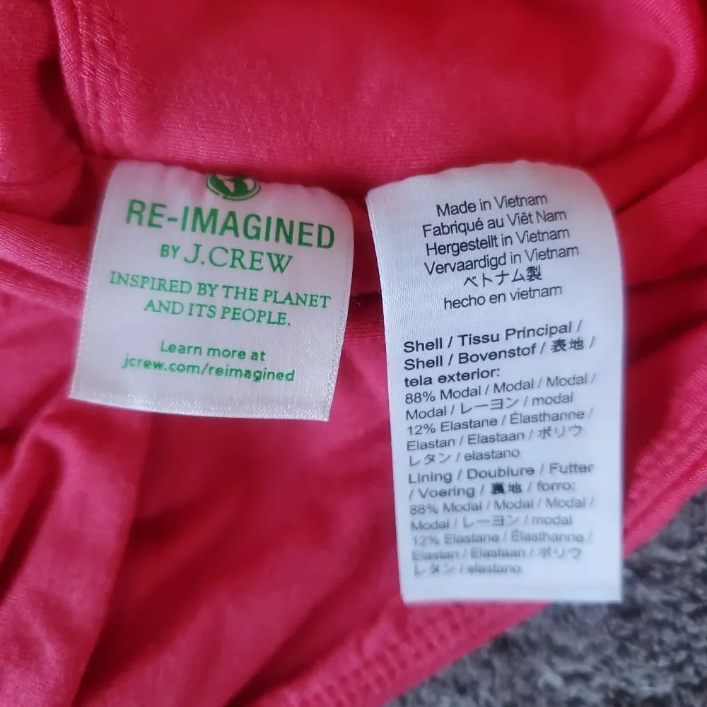 *NWT* J Crew Size M Pink Long Sleeve Wrap Top w Velvet Belt